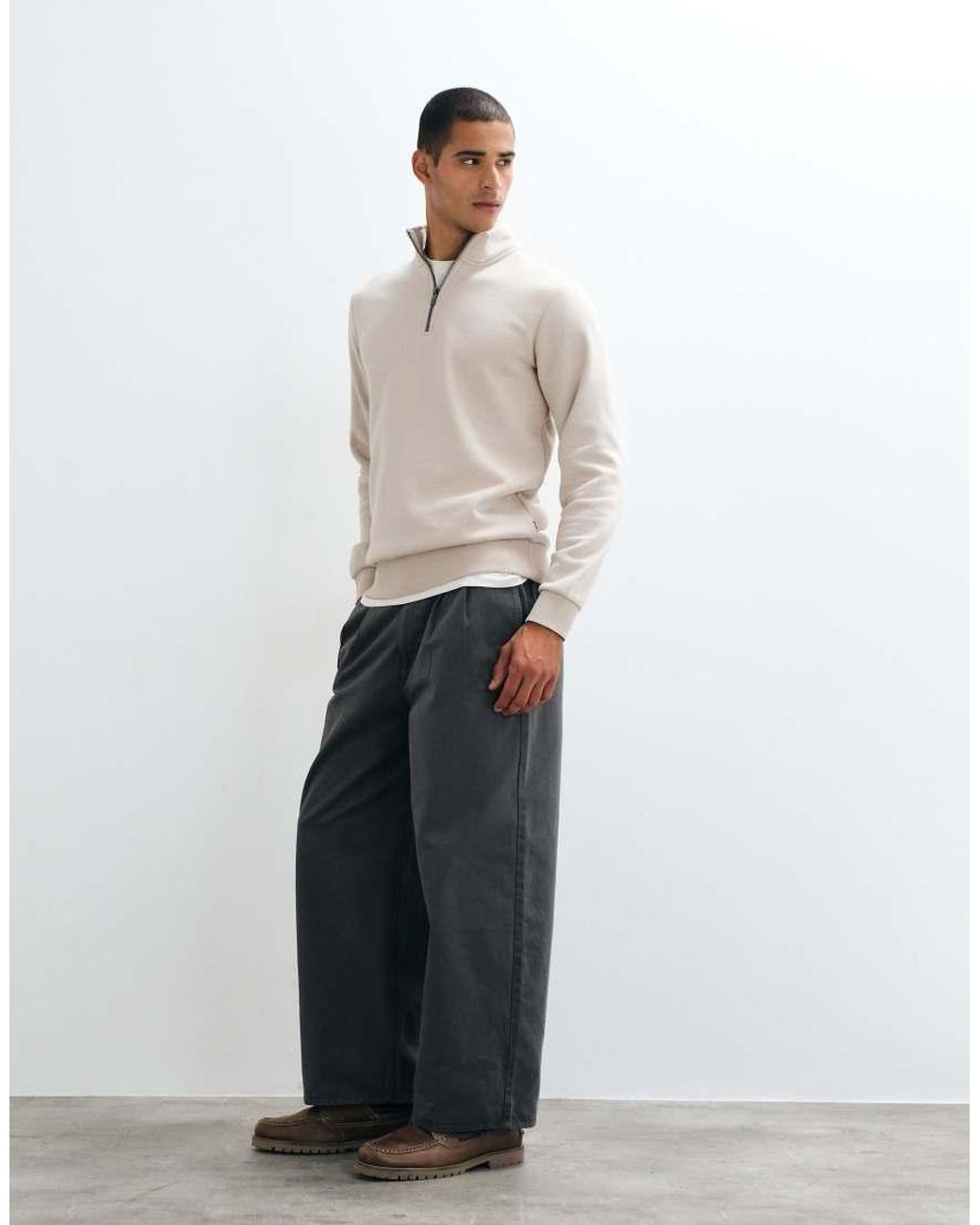 Only & Sons Natural Half Zip Sweat for men