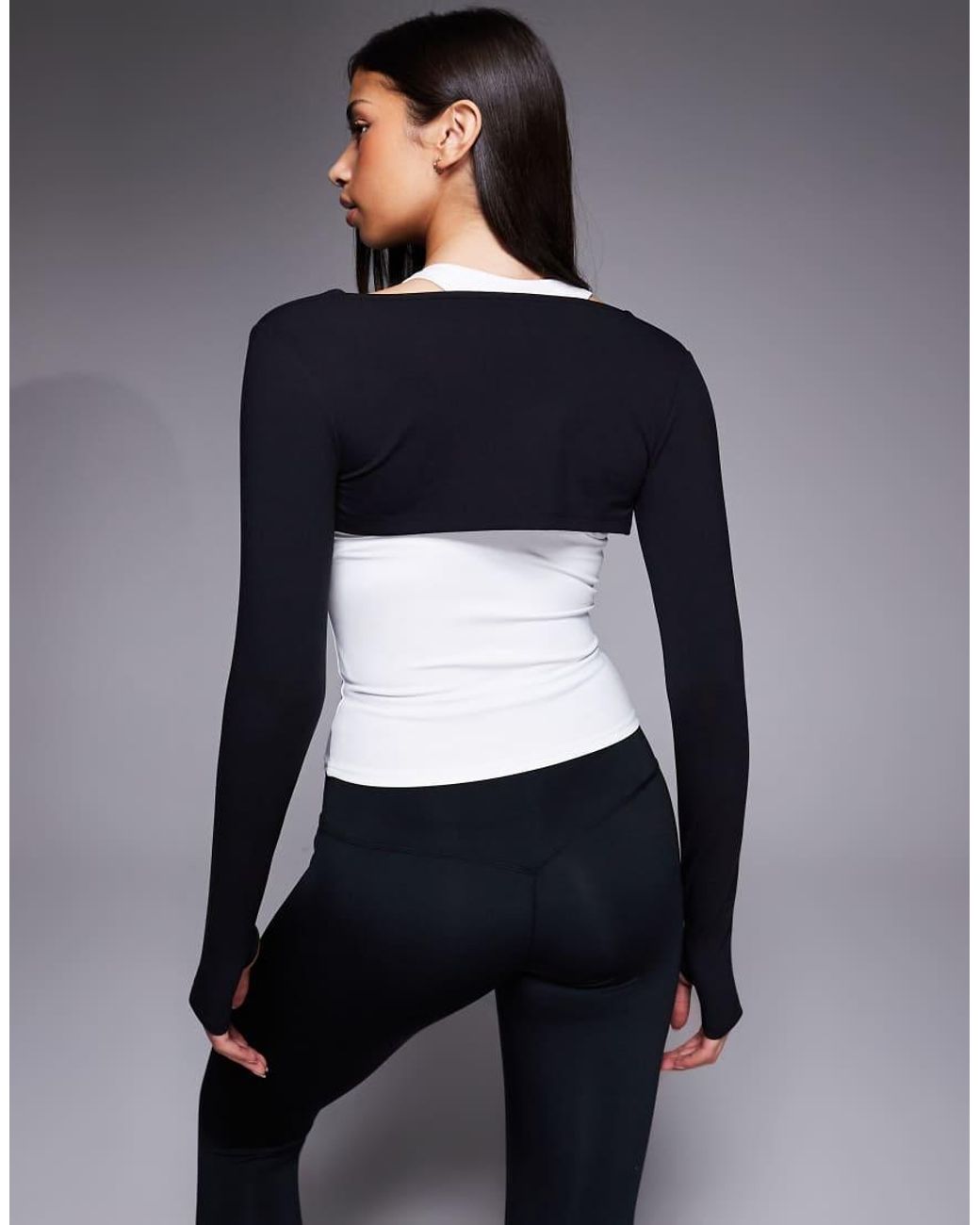 4505 Black Layering Long Sleeve Shrug