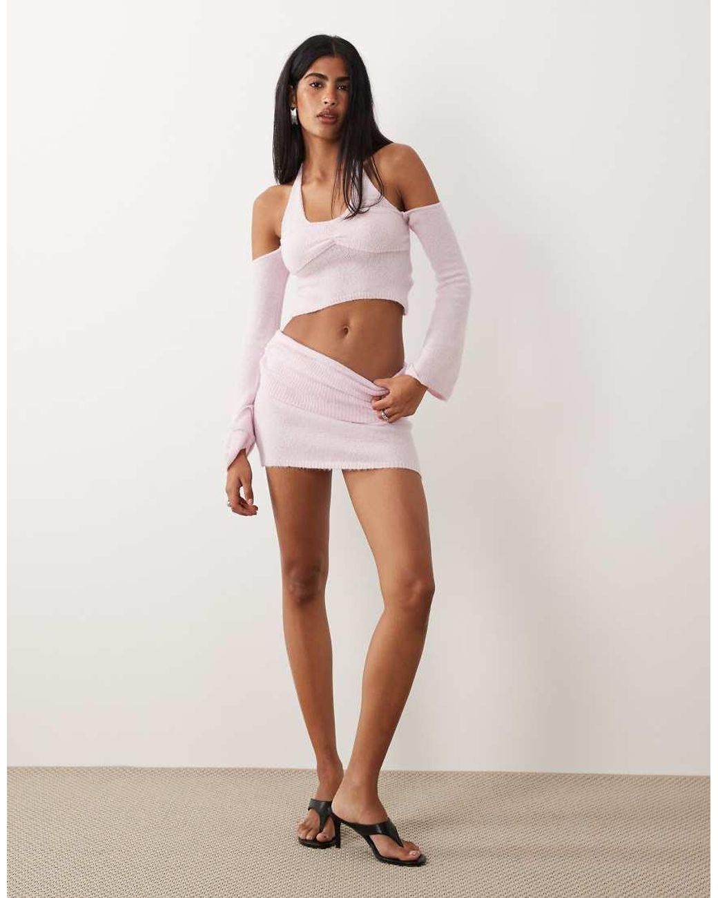 I.AM.GIA Purple Esti Super Soft Knit Foldover Mini Skort