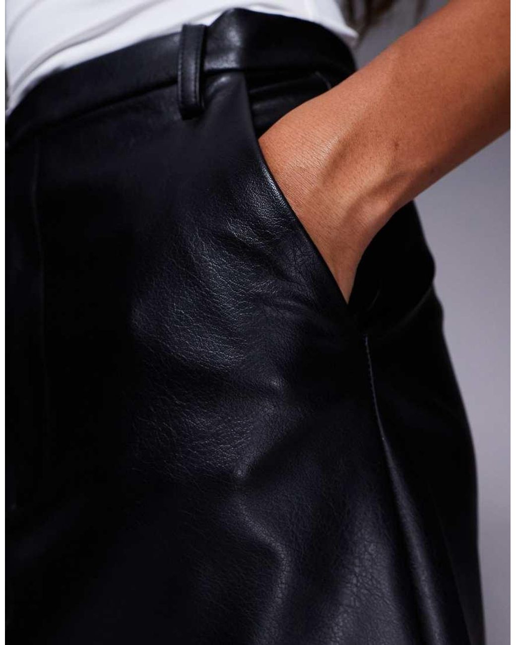 Bardot Blue Kindra Faux Leather A-line Skirt