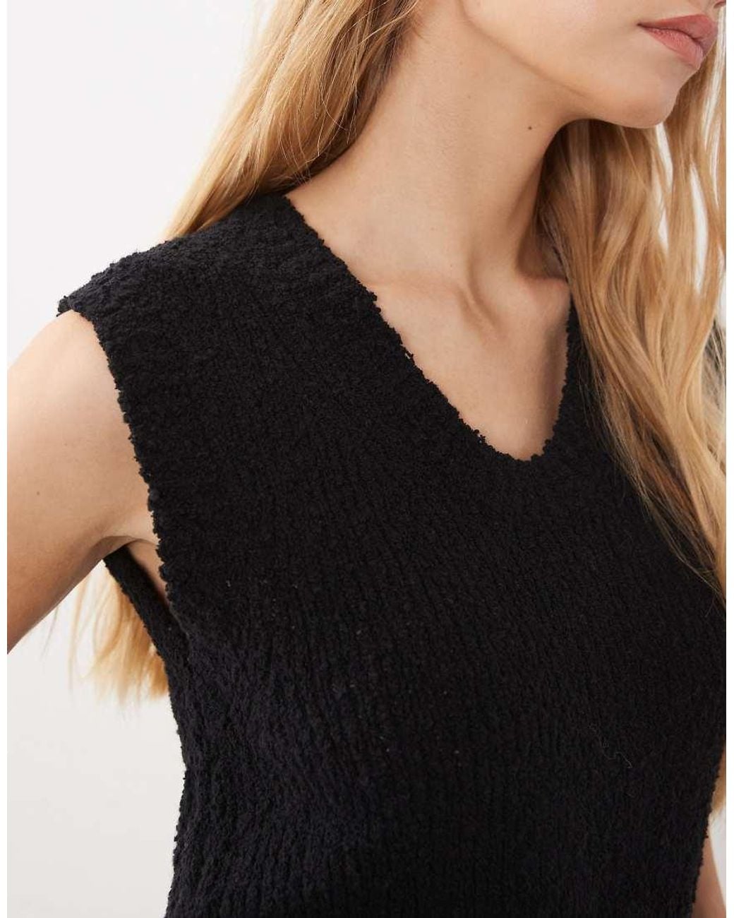 ARKET Blue Cotton Rich Boucle Texture Knitted Vest