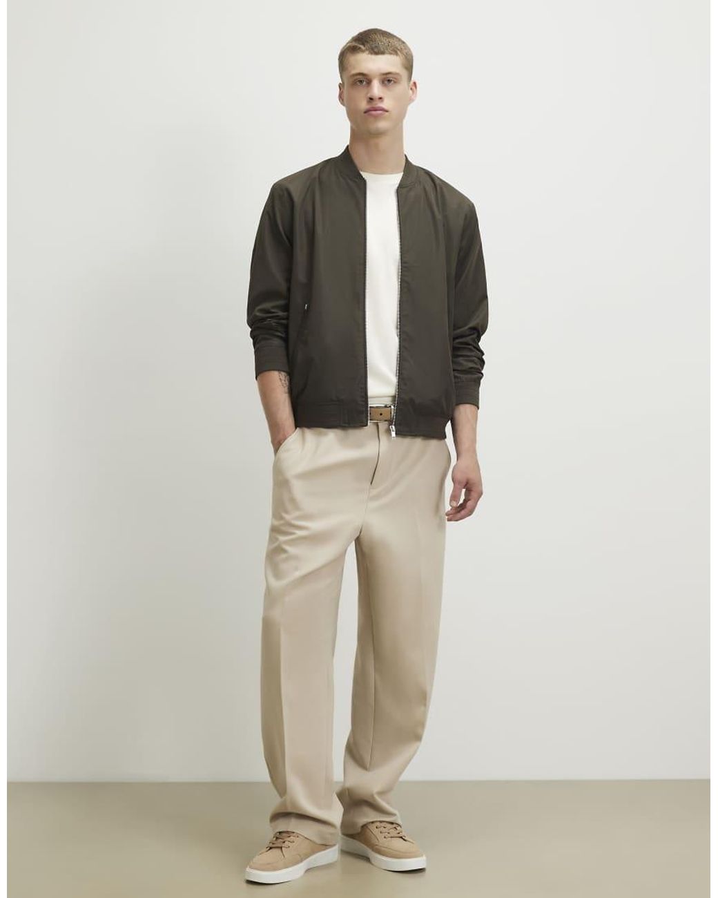 River Island Gray Lightweight Bomber Jacket for men