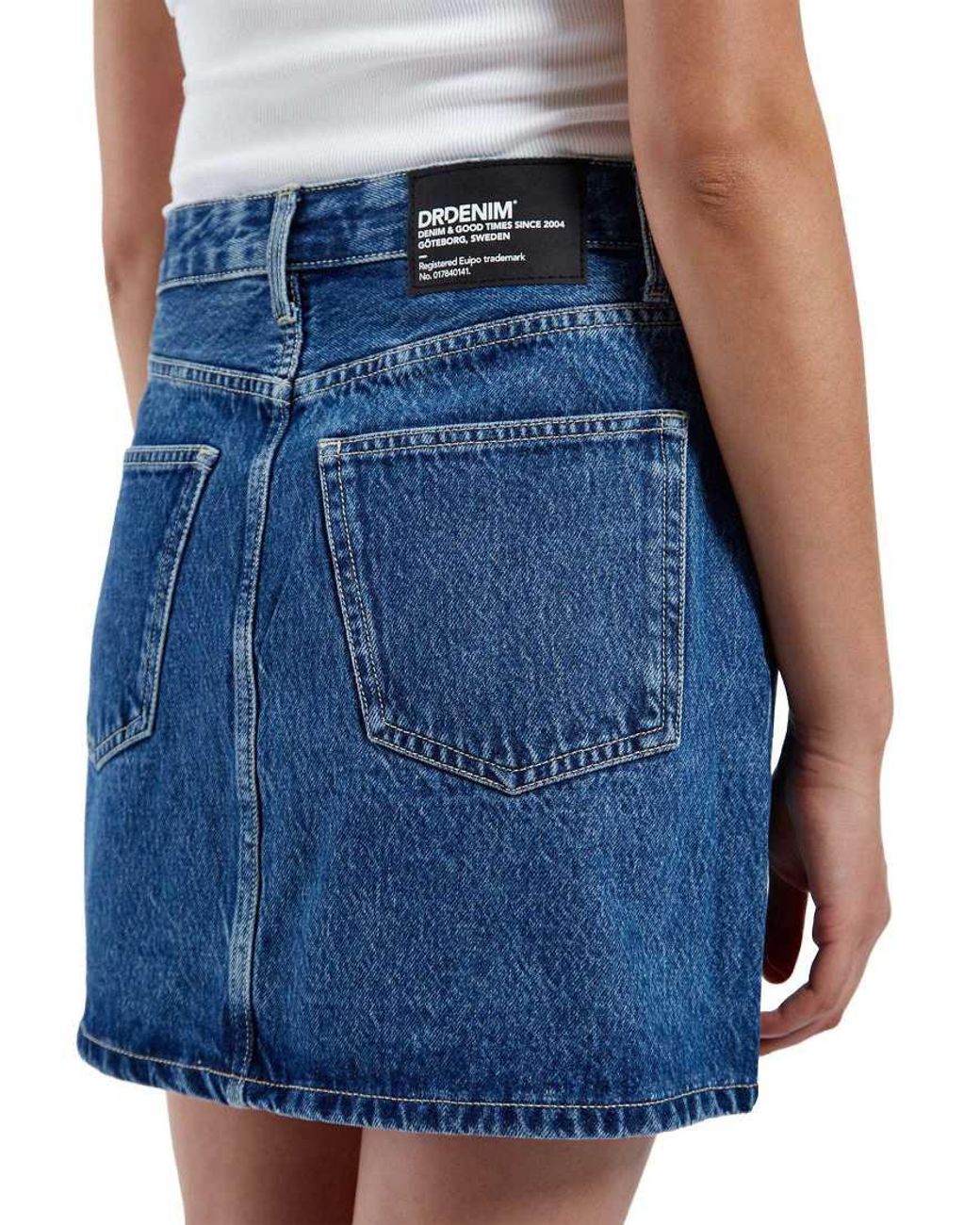 Dr. Denim Blue Renay Denim Mini Wrap Skirt