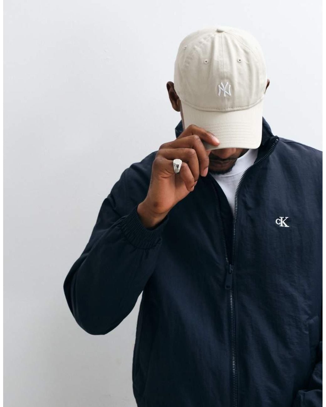 Calvin Klein Blue Padded Nylon Harrington Jacket for men