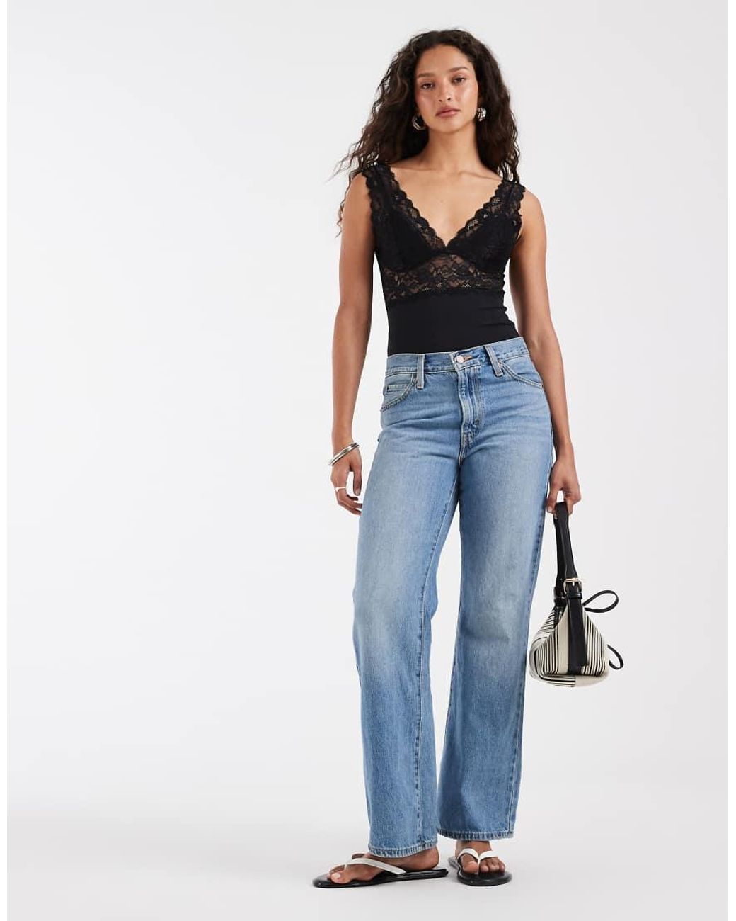Body De Encaje De Vero Moda de color Blue