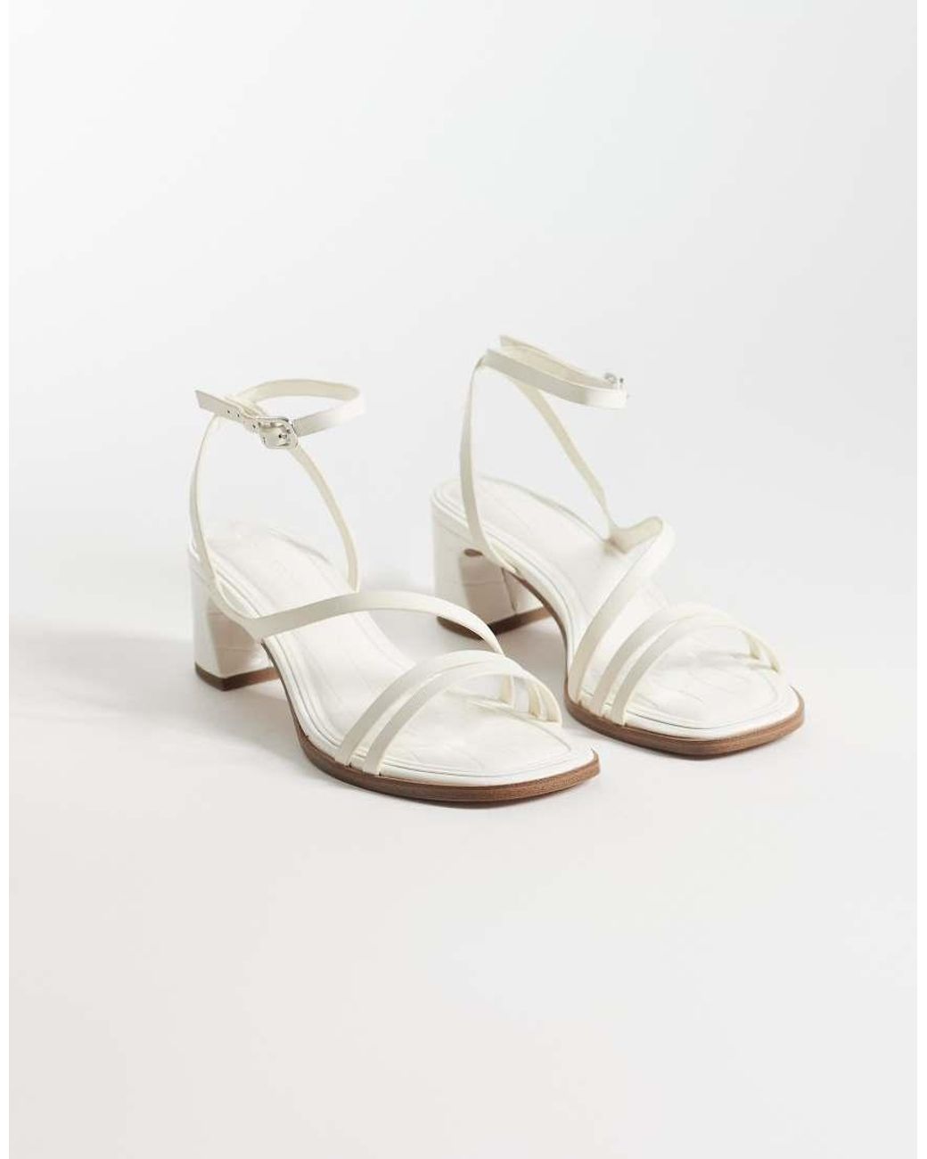 ASOS Natural Honeybee Mid Block Heeled Sandals