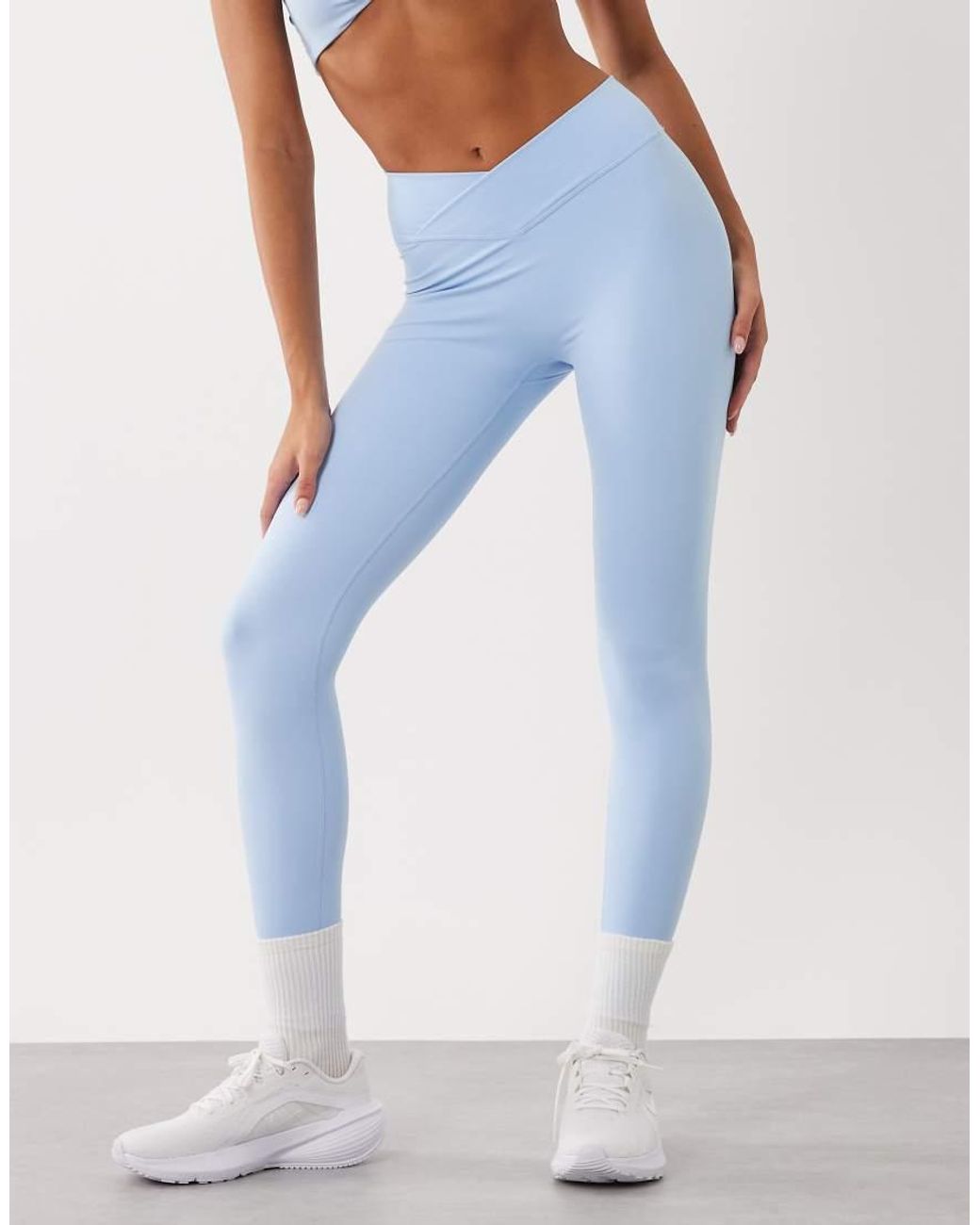 BO+TEE White Soft Active Cross Over Waistband Legging Co-Ord