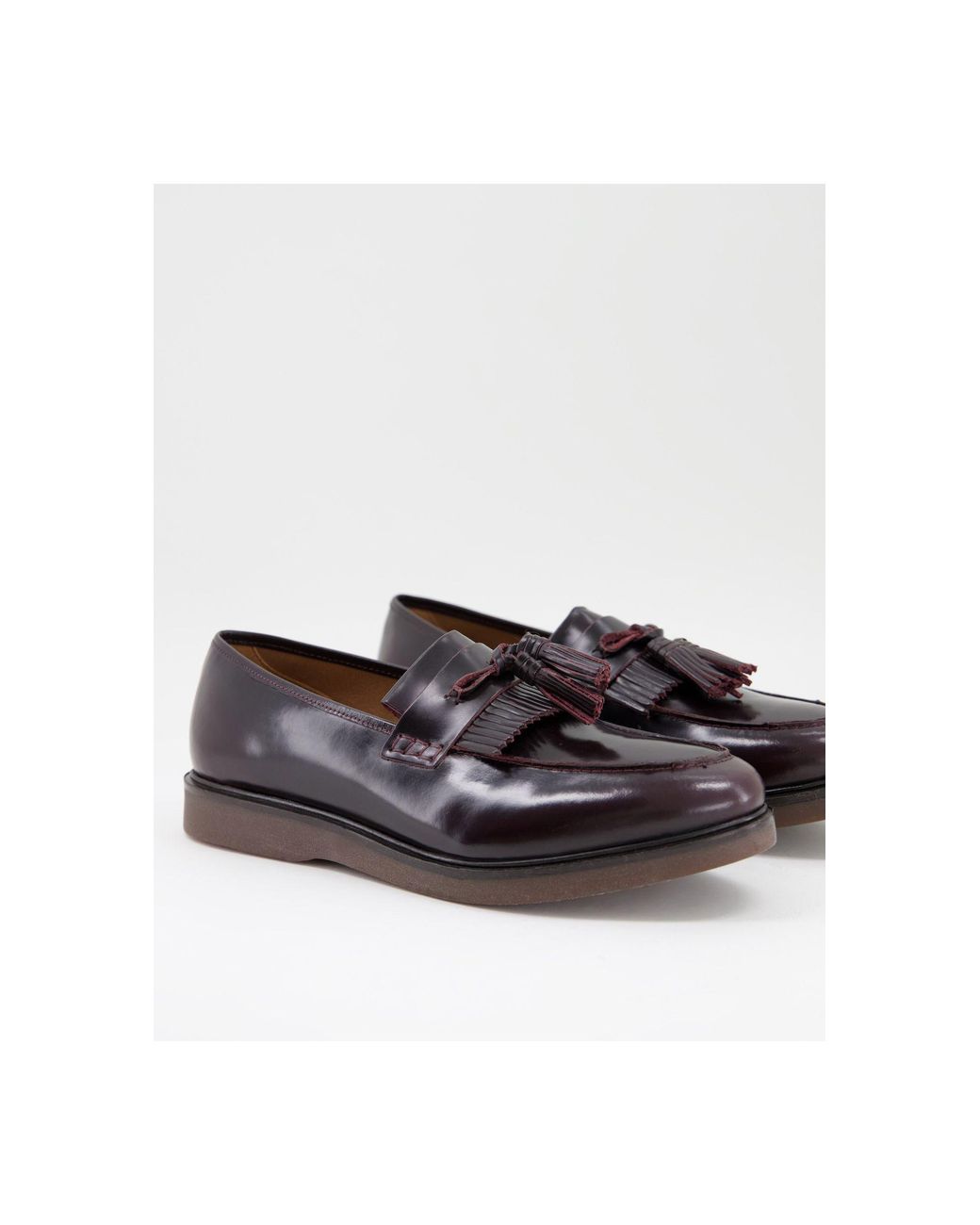 H by Hudson Calne - hoogglans Loafers Van Bordeaux Leer in het Rood voor  heren | Lyst NL