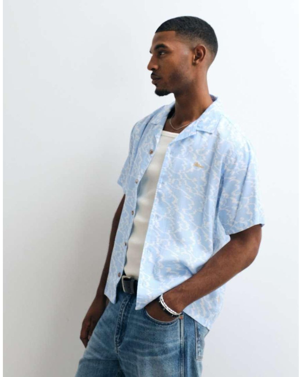 BLKVIS White Bagliore Patterned Shirt Co-ord for men