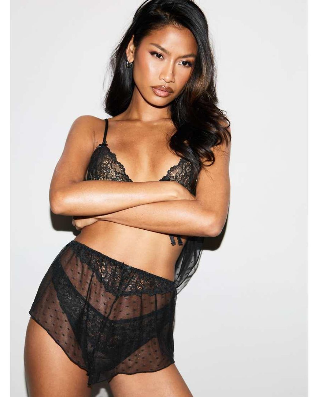Ann Summers Black Rosabella Cami Top & Shorts Set