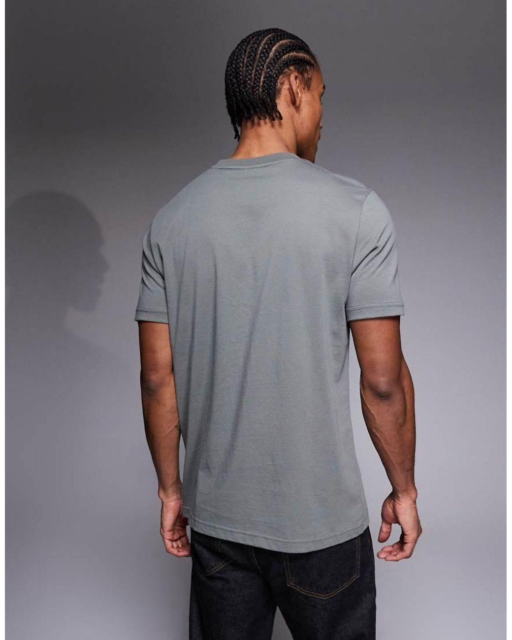 Boss Gray Cover Chest Print T-shirt for men