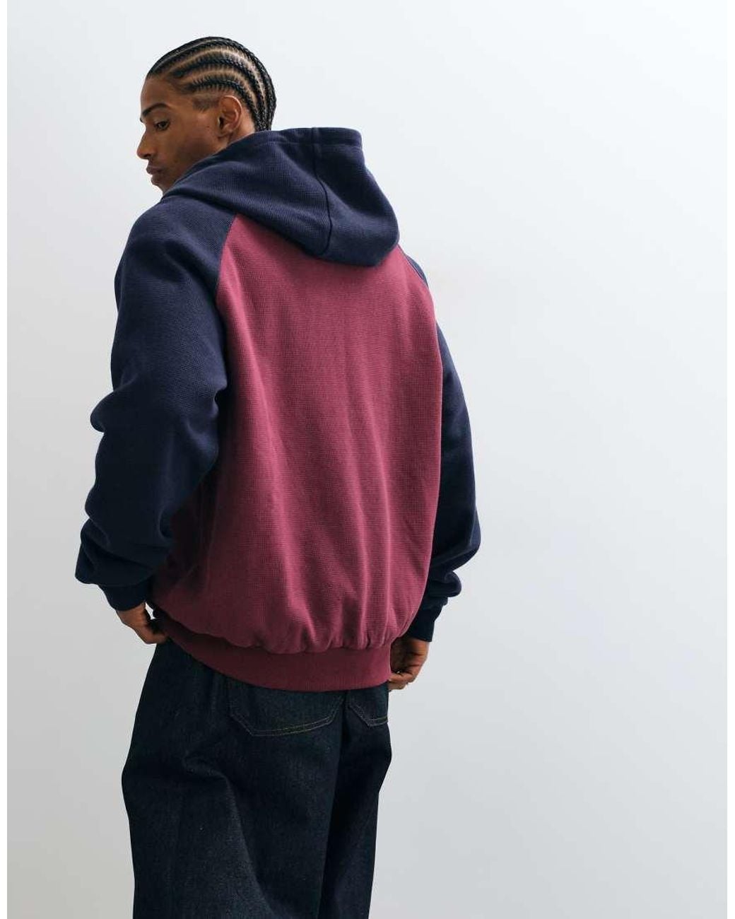 Colt MCR Blue Colt Oversized Heavyweight Raglan Sleeve Zip Through Hoodie for men
