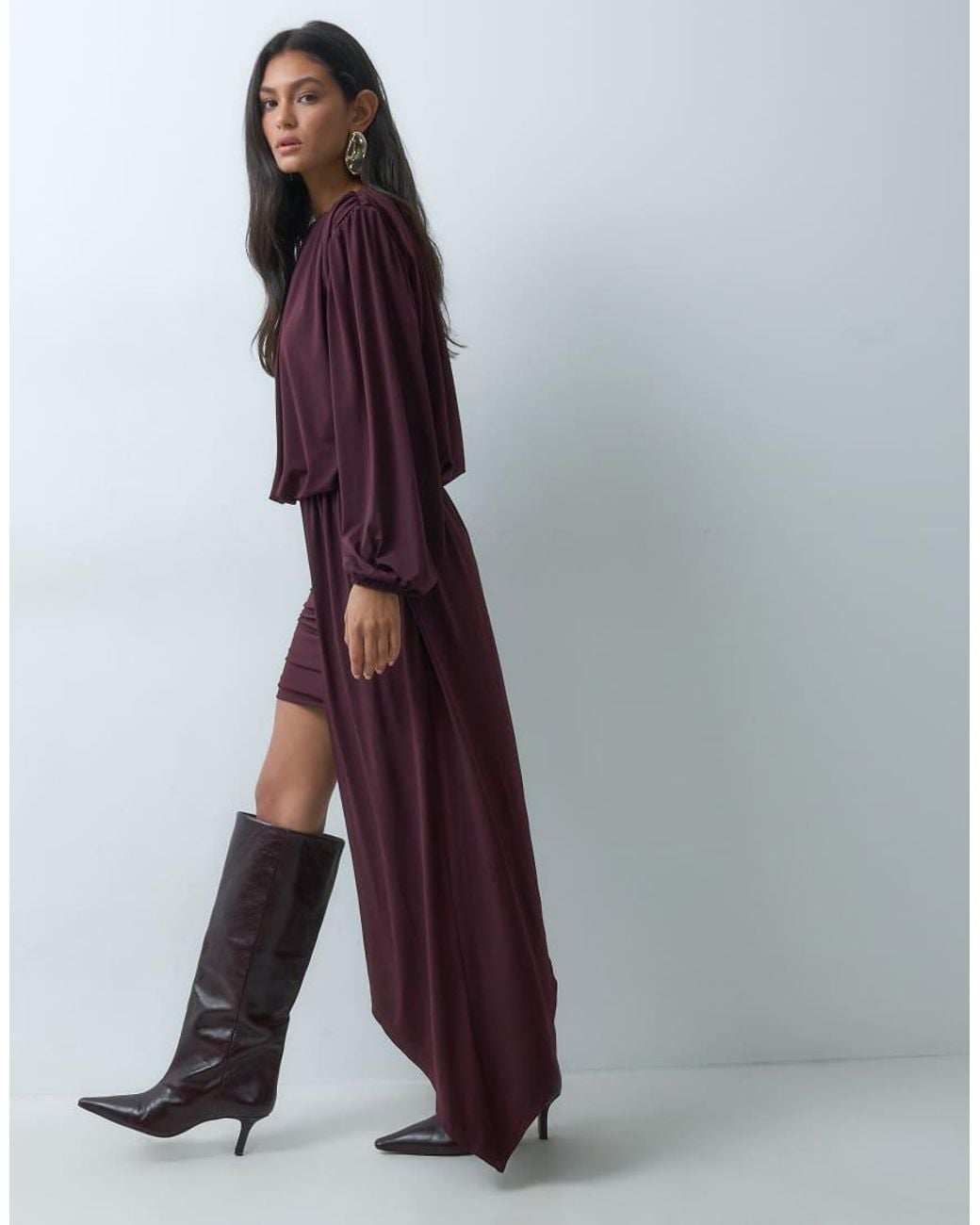 Pretty Lavish Red Jersey Draped Sash Detail Mini Dress