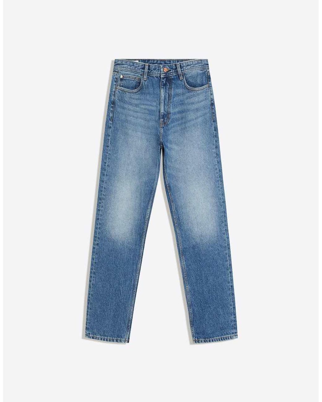 Bershka Blue Straight-leg Jeans for men