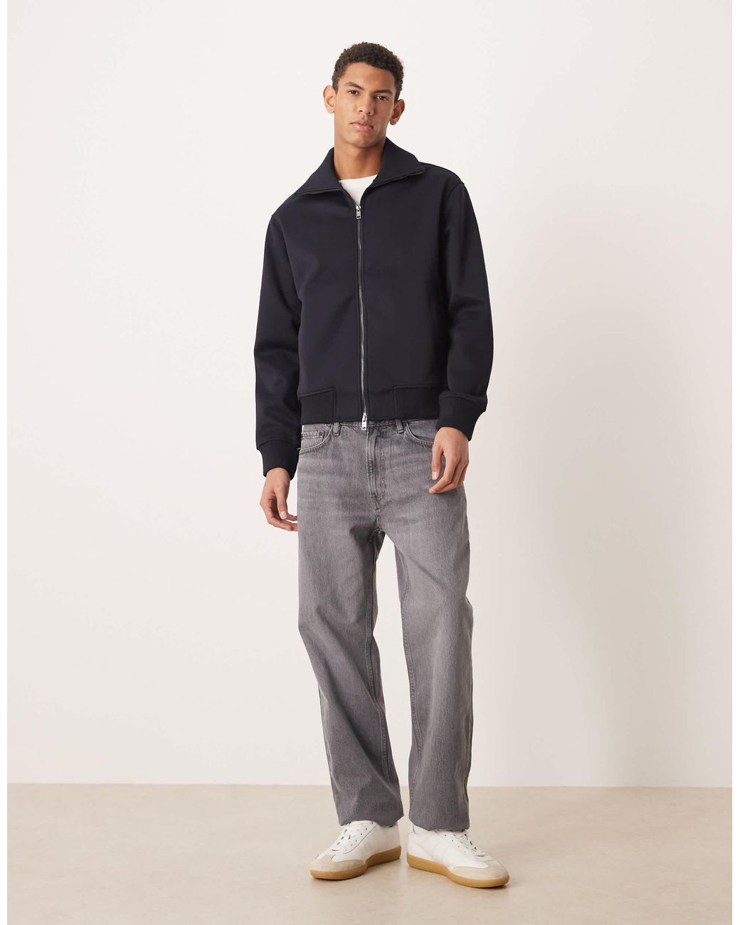Mango Blue Zip Through Sweatshirt for men