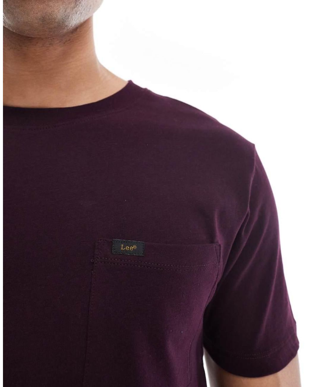 Lee Jeans Purple Slim Fit Pocket T-shirt for men