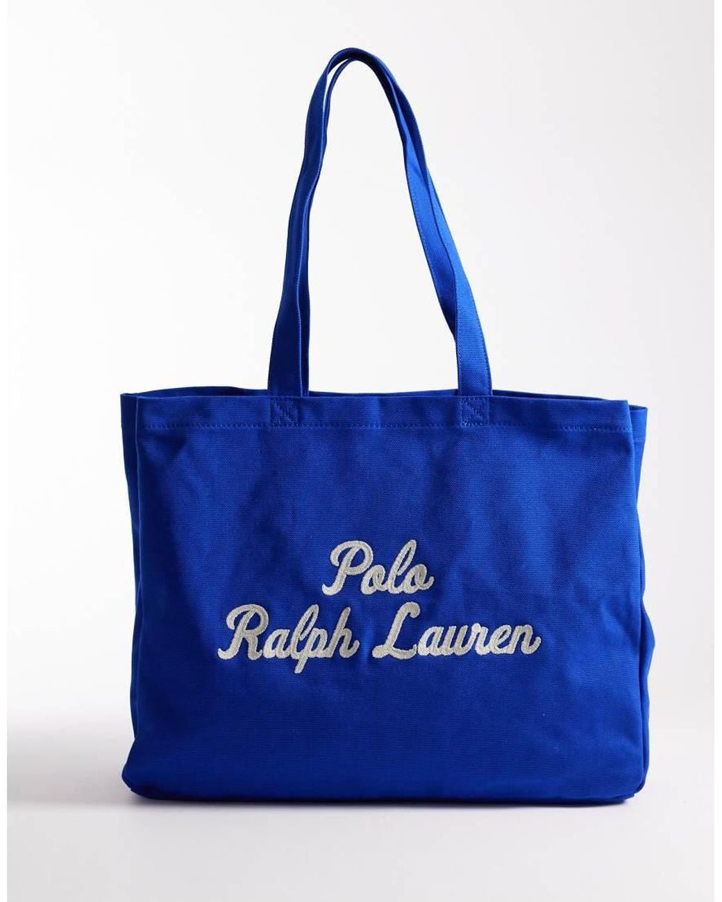 Polo Ralph Lauren Blue Script Logo Large Canvas Tote Bag for men