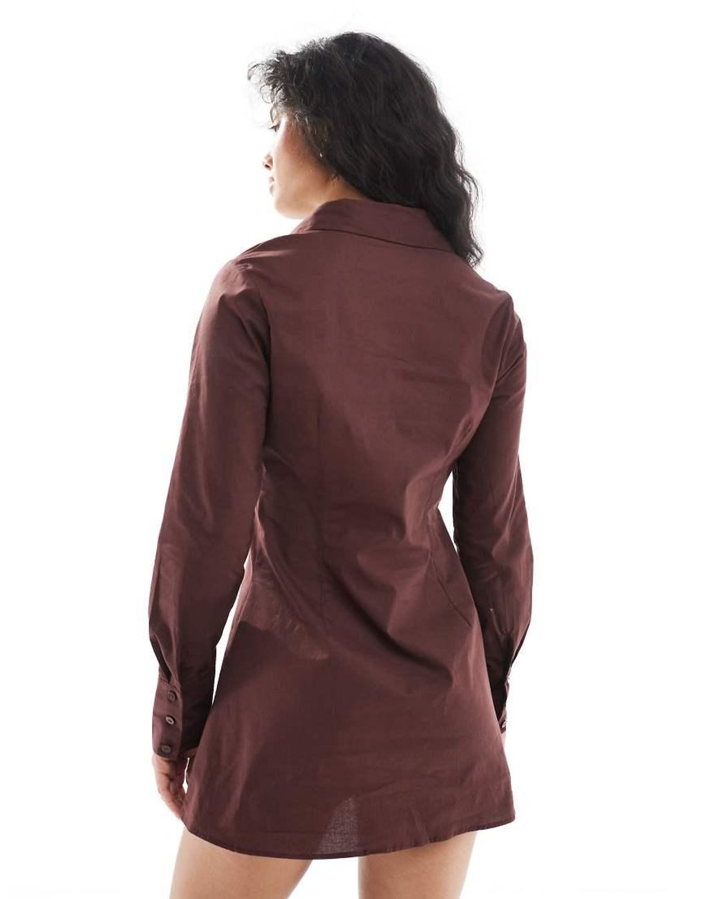 Miss Selfridge Purple Poplin Fitted Shirt Dress