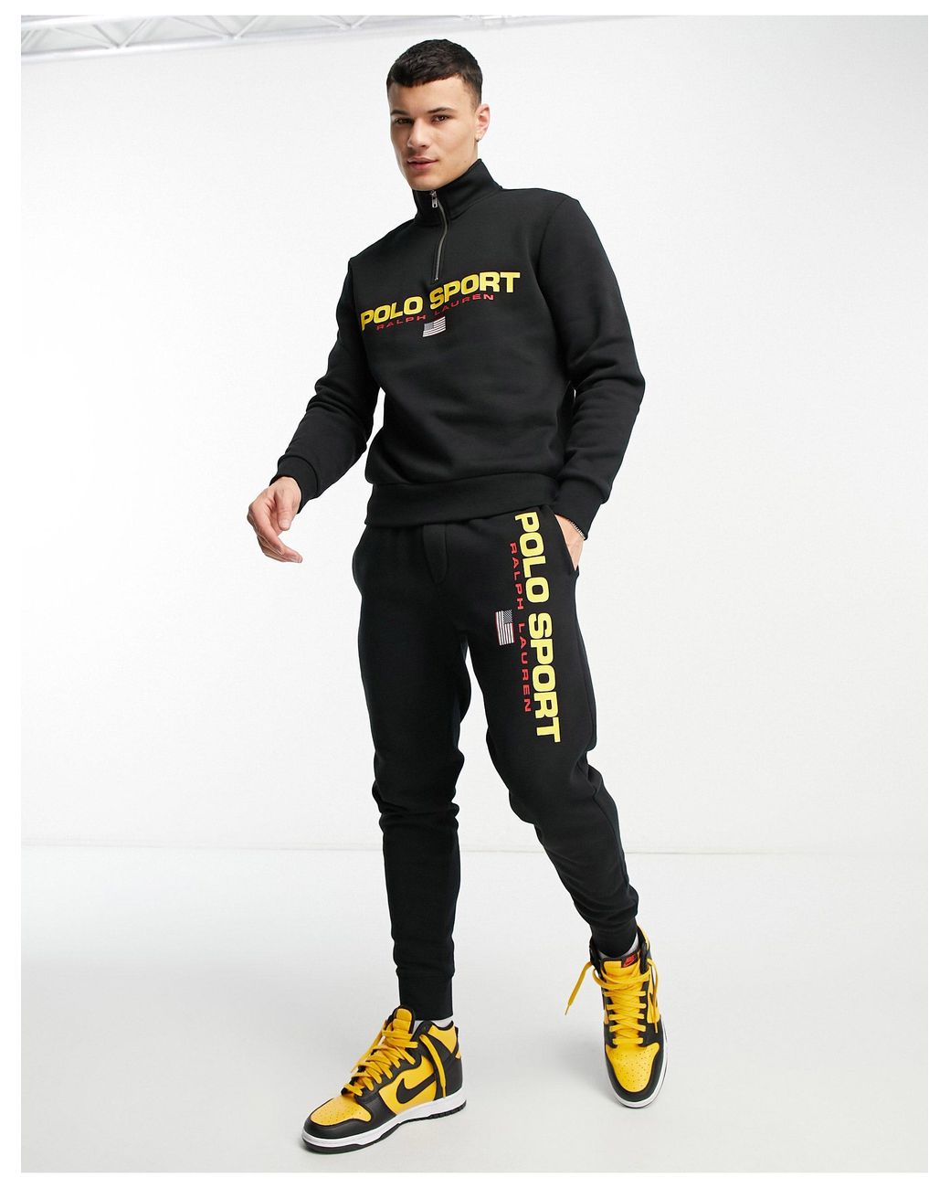 Polo Ralph Lauren Sports Capsule - joggingbroek Met Boorden En Logo in het  Zwart voor heren | Lyst NL