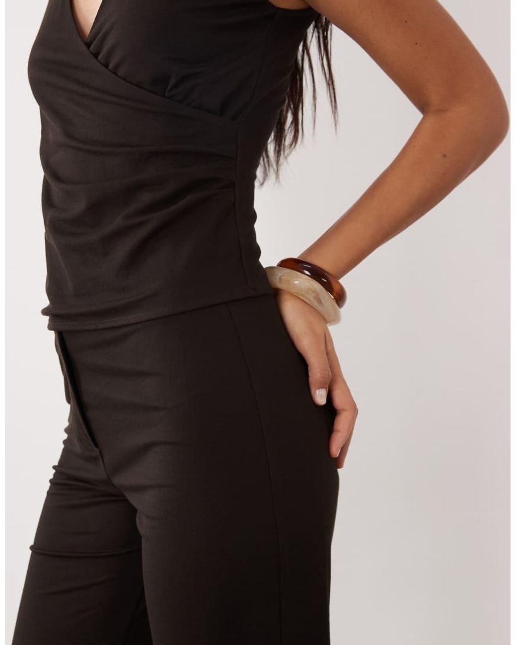 Mango Black Can V Neck Sleeveless Top Co-Ord