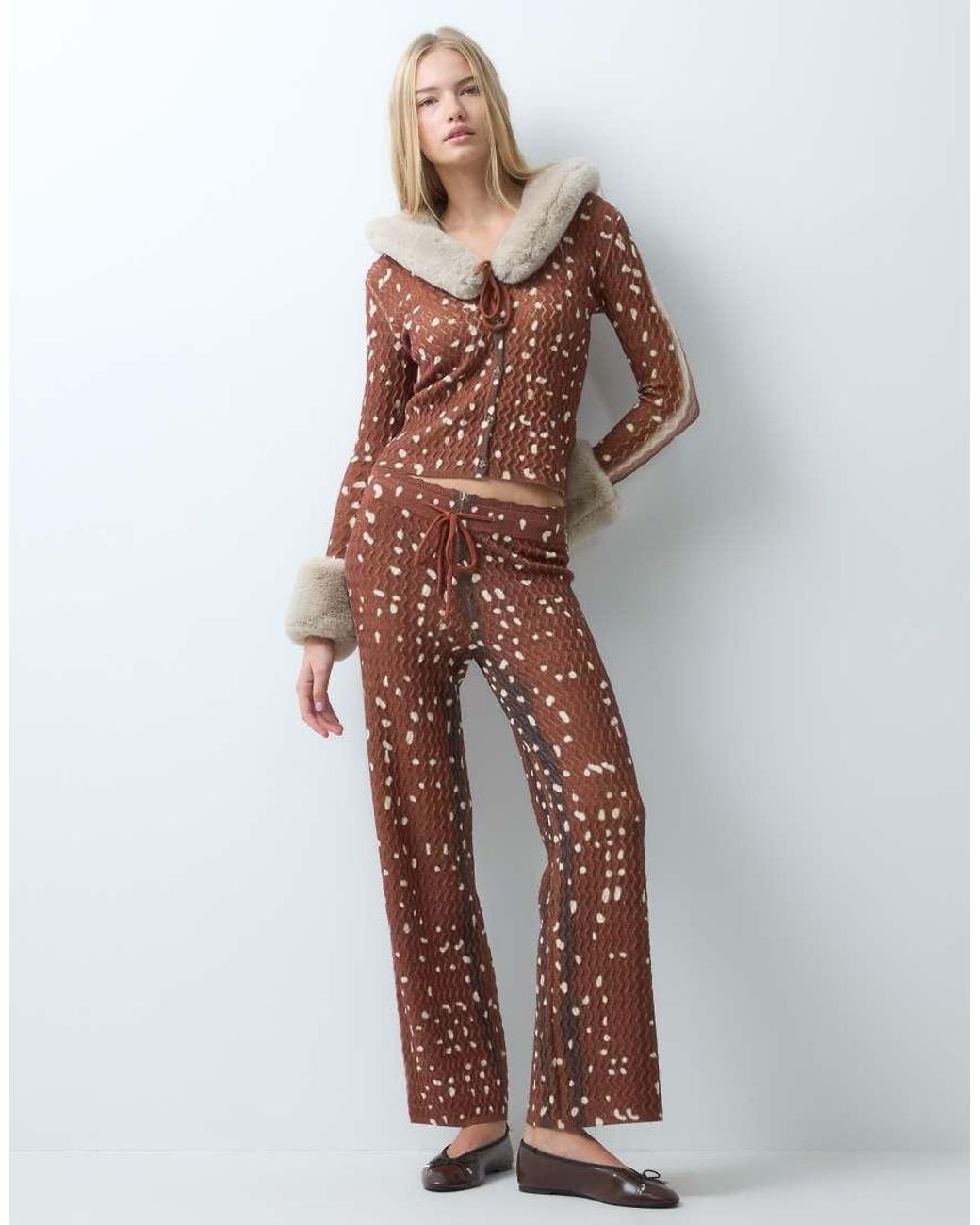 House Of Sunny White peggy Knitted Pants