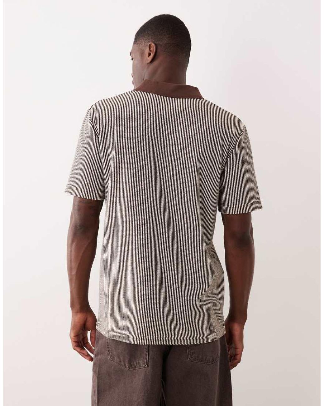 Brave Soul Brown Short Sleeve Polo Top for men
