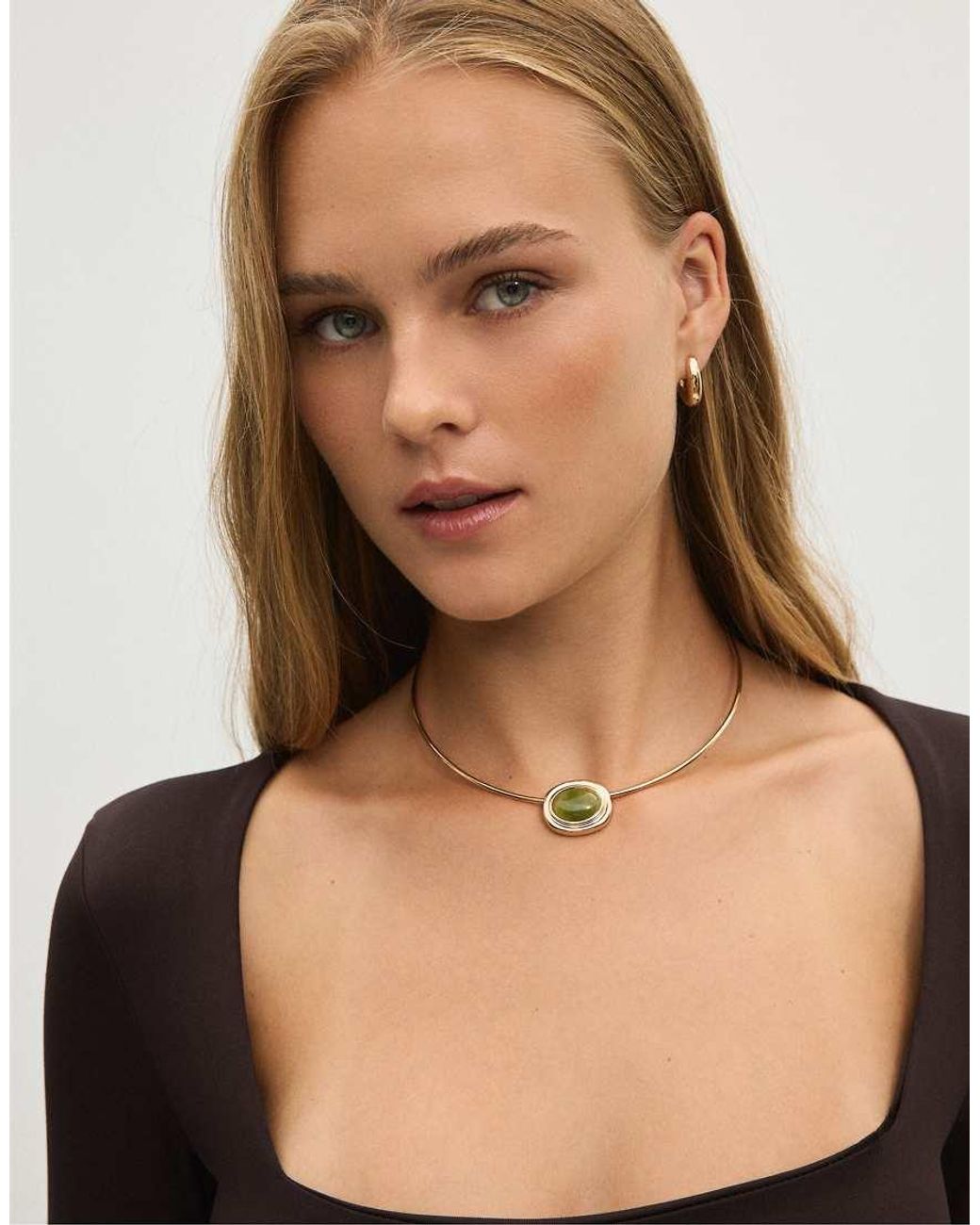 Stradivarius Metallic Rigid Charm Choker