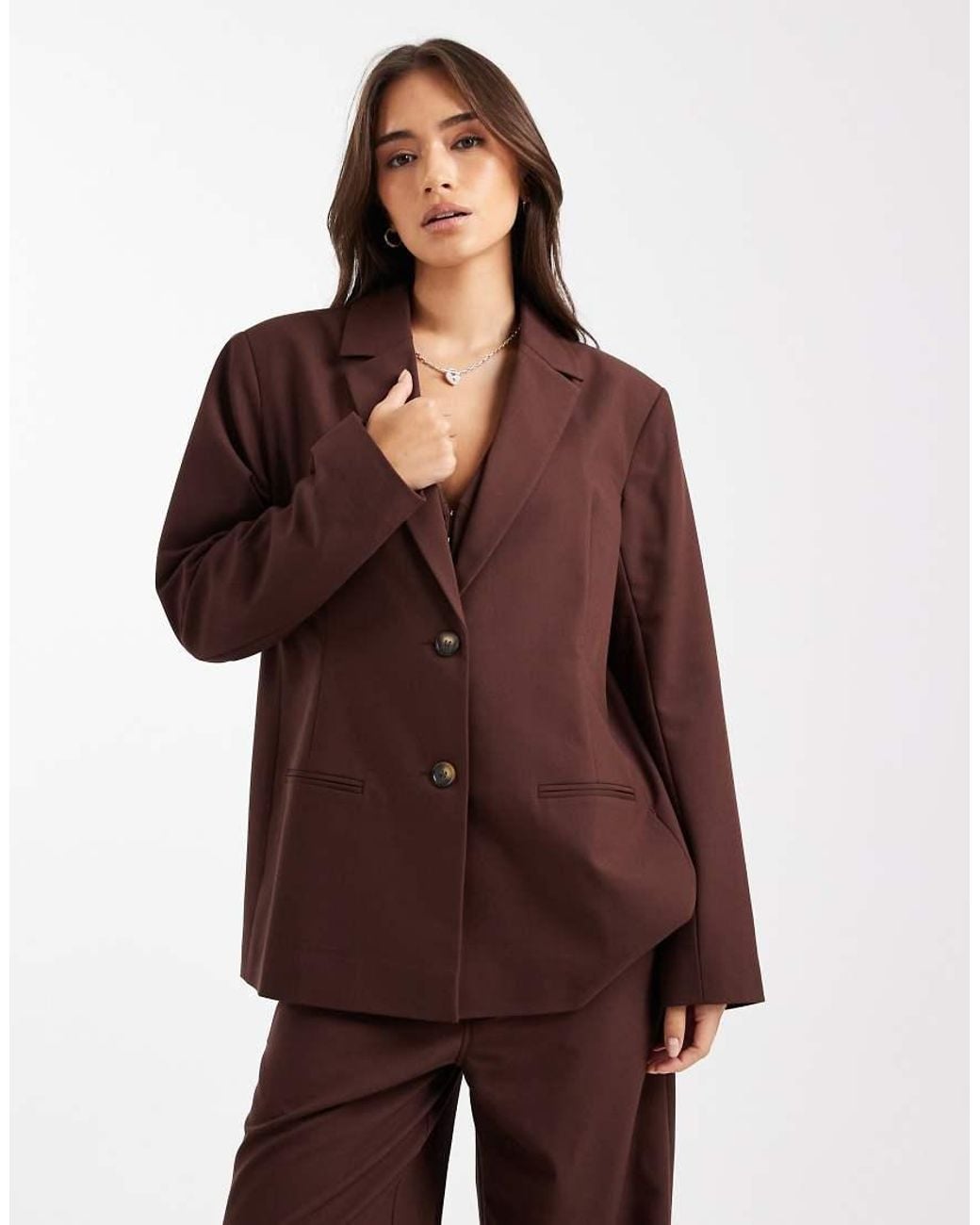 Collusion Brown Tailored Oversized Blazer