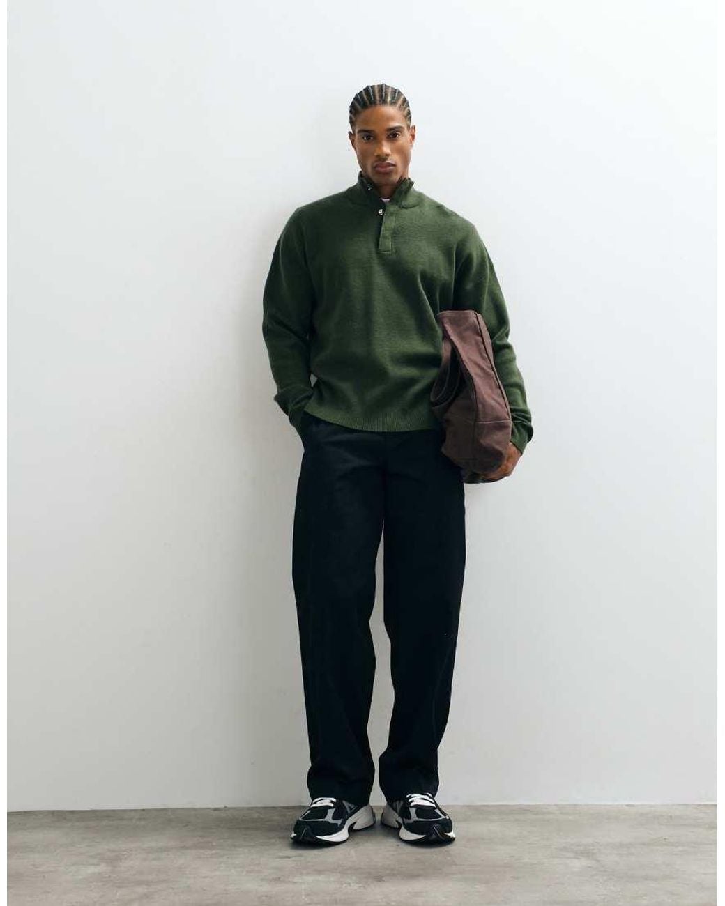 ASOS Green Relaxed Knitted Funnel for men