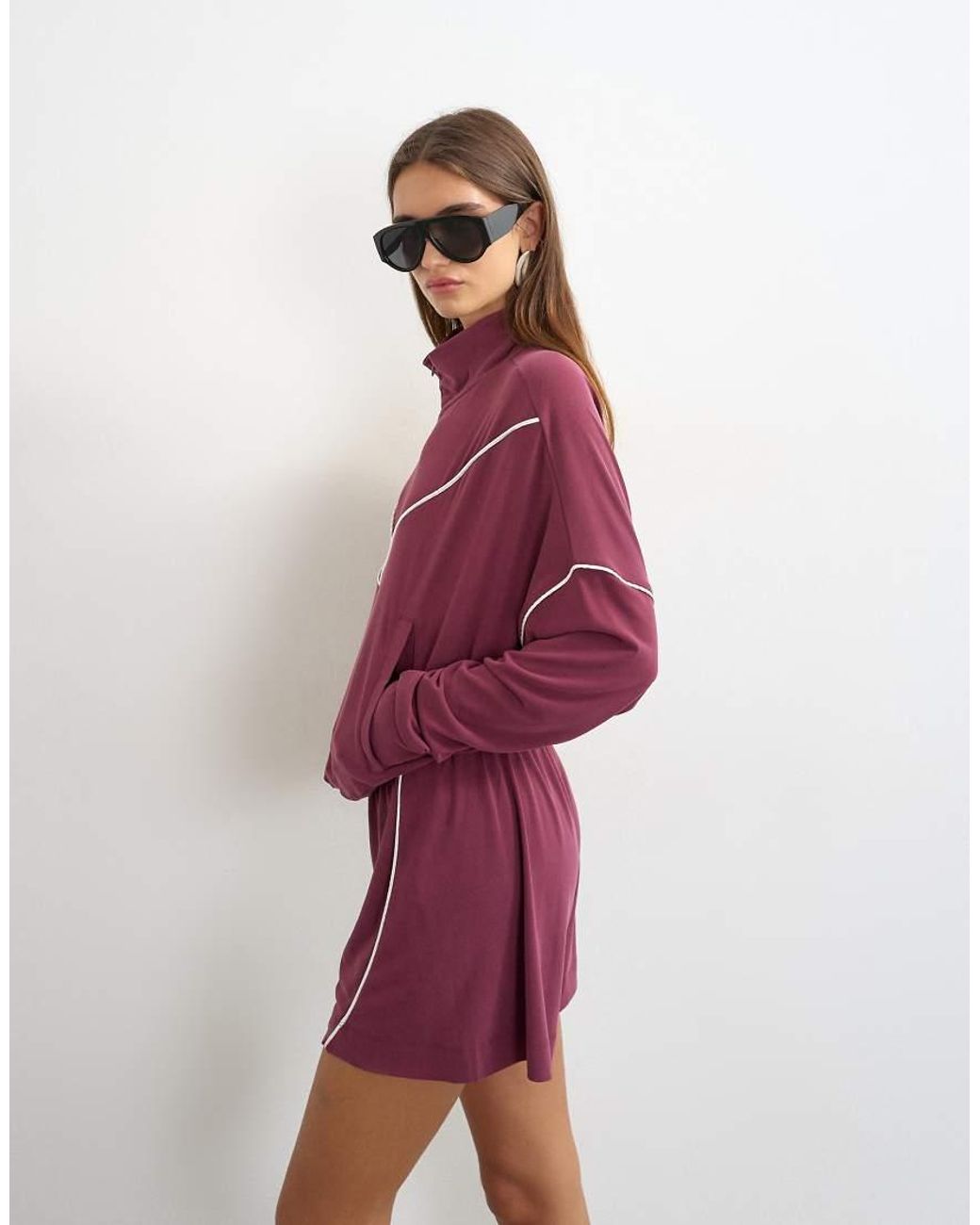 TOPSHOP Red Sporty Piping Detail Shorts Co Ord