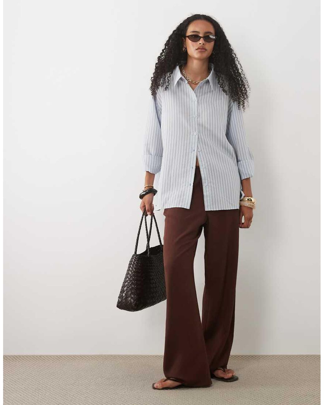 ASOS White Stripe Oversized Shirt