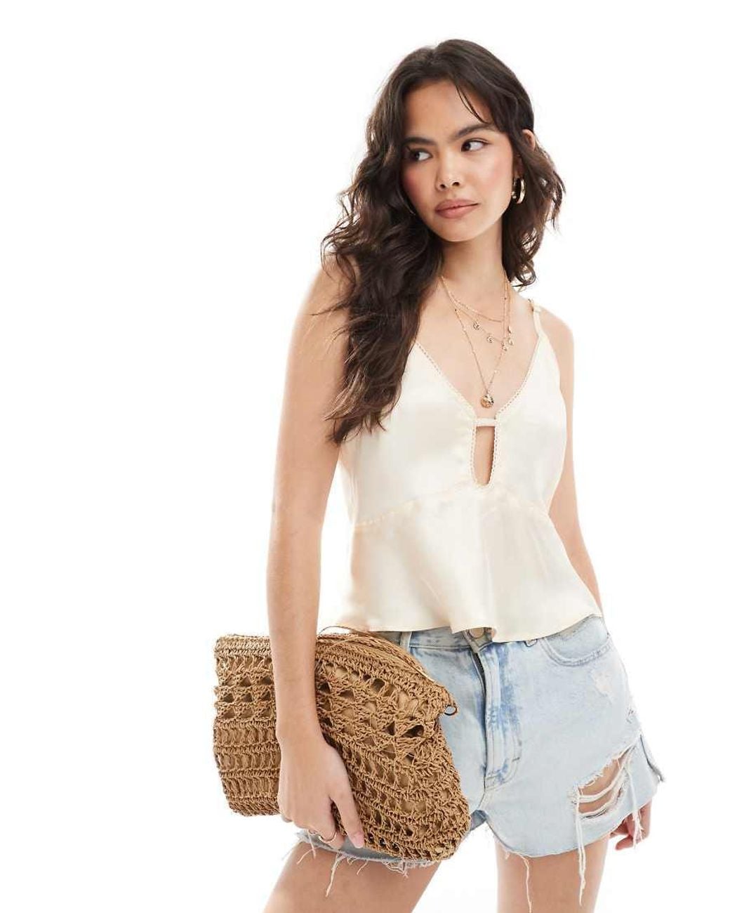 ASOS White Keyhole Detail Cami