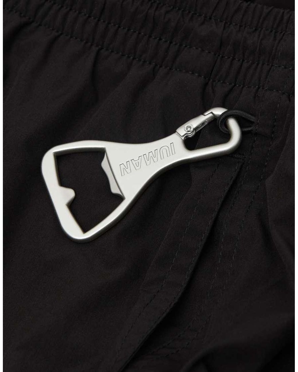 Intimissimi Black Long Solid-Colour Swim Trunks for men