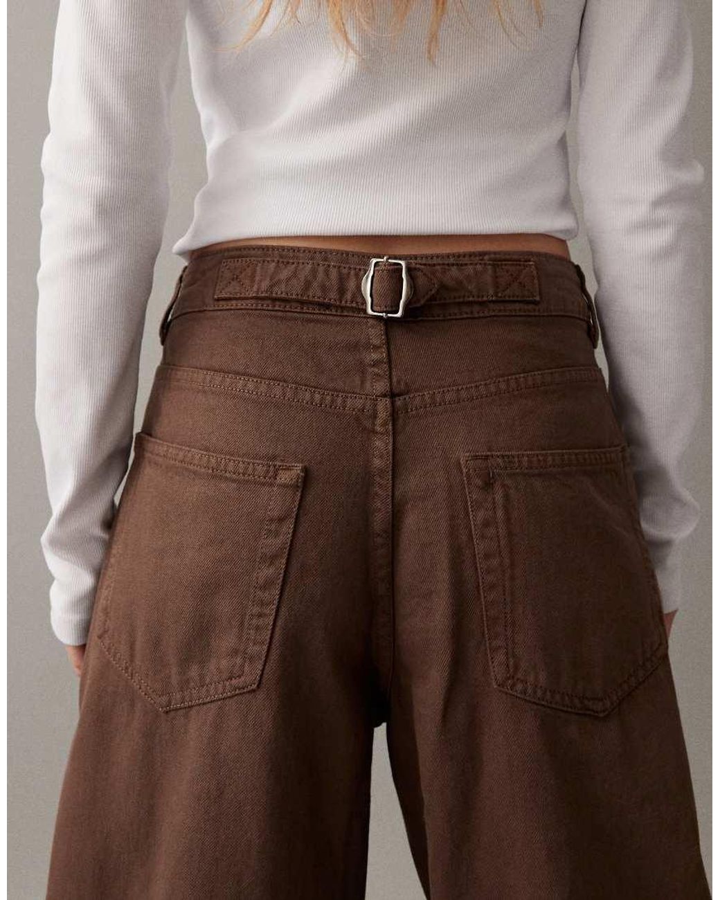 ASOS Purple Barrel Leg Jeans With Panelling And Cinch