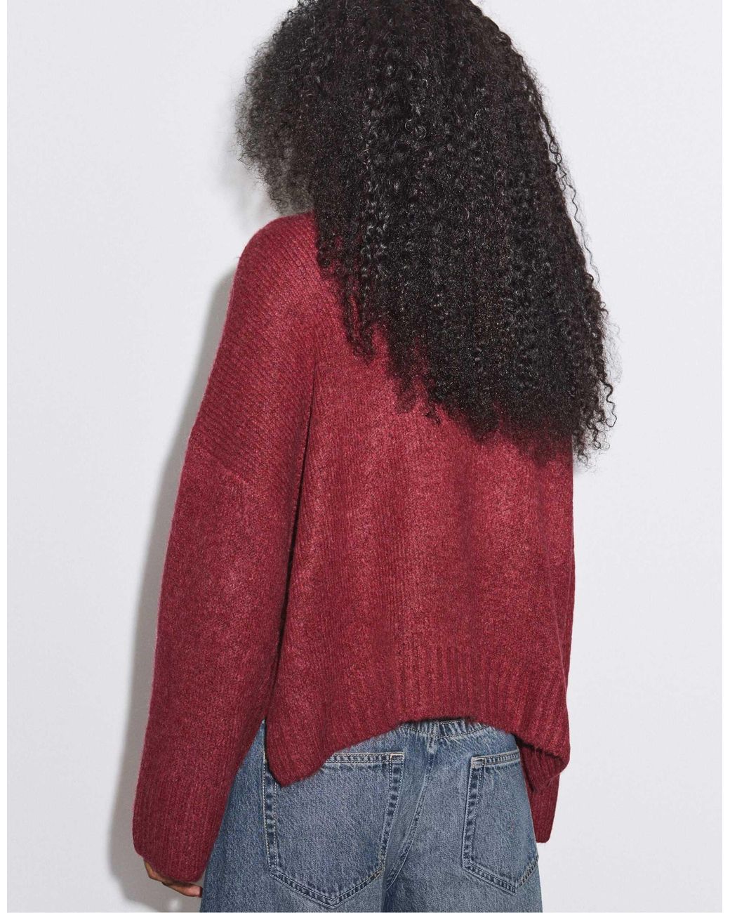 Stradivarius Blue Strickpullover mit v-ausschnitt