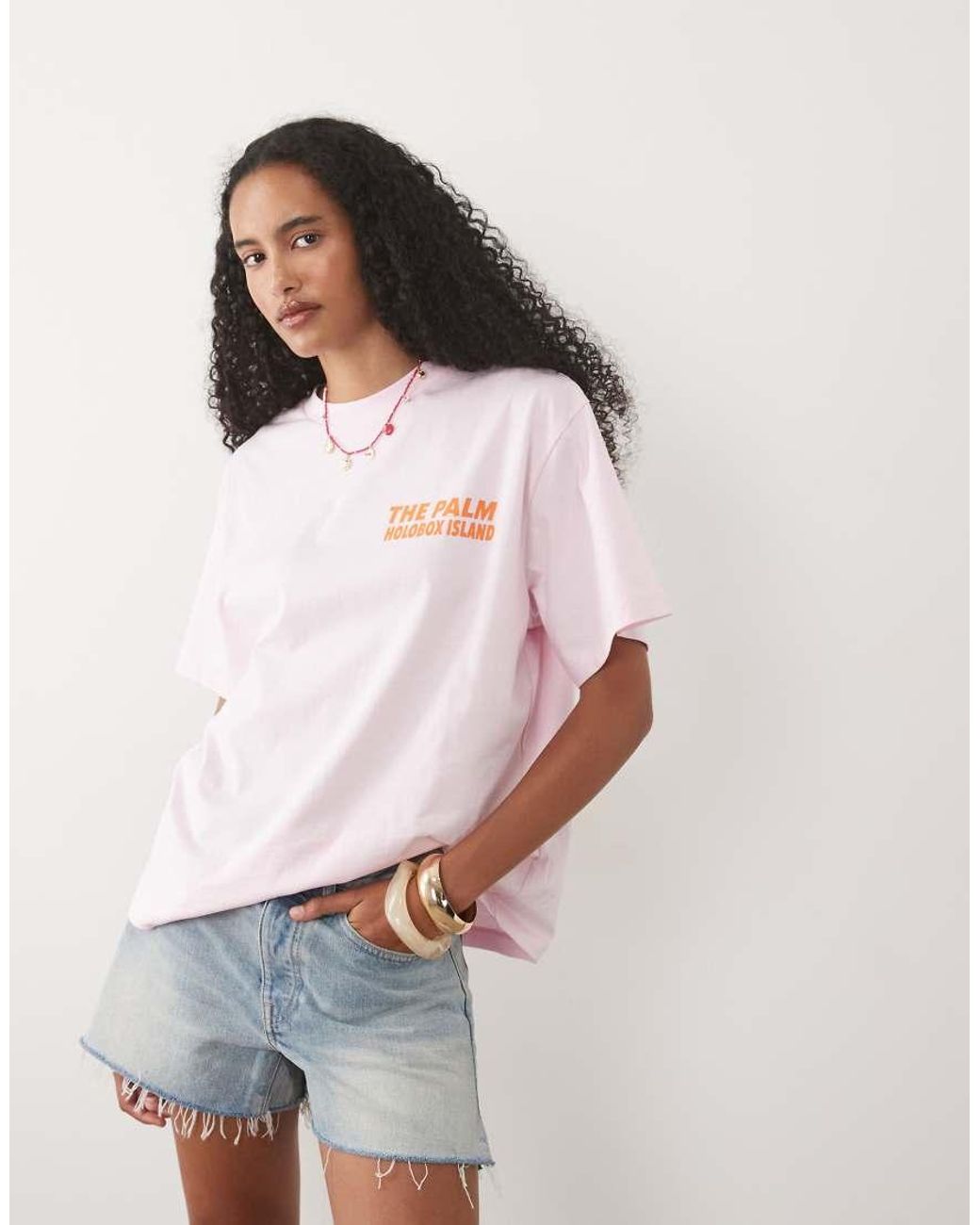 ASOS Orange Oversized T-shirt With The Palm Abstract Graphic