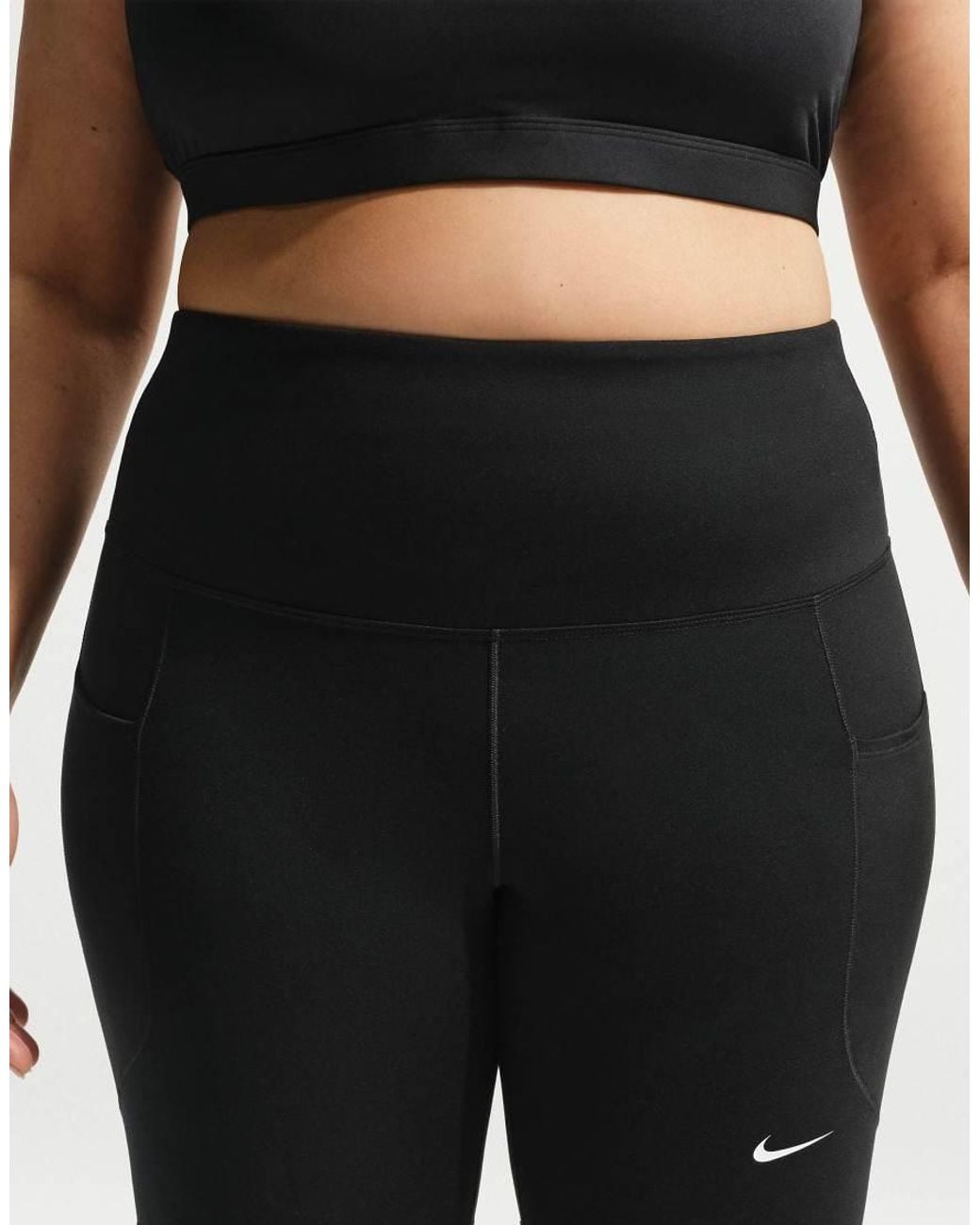 Nike Black High-waisted 8-inch Shorts With Pockets