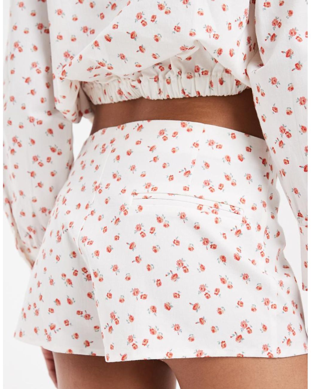 ASOS White Micro Shorts Co Ord