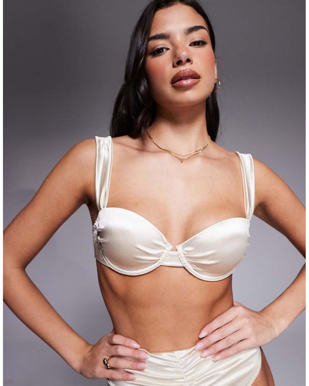ASOS White Bridie Underwire Padded Bikini Top