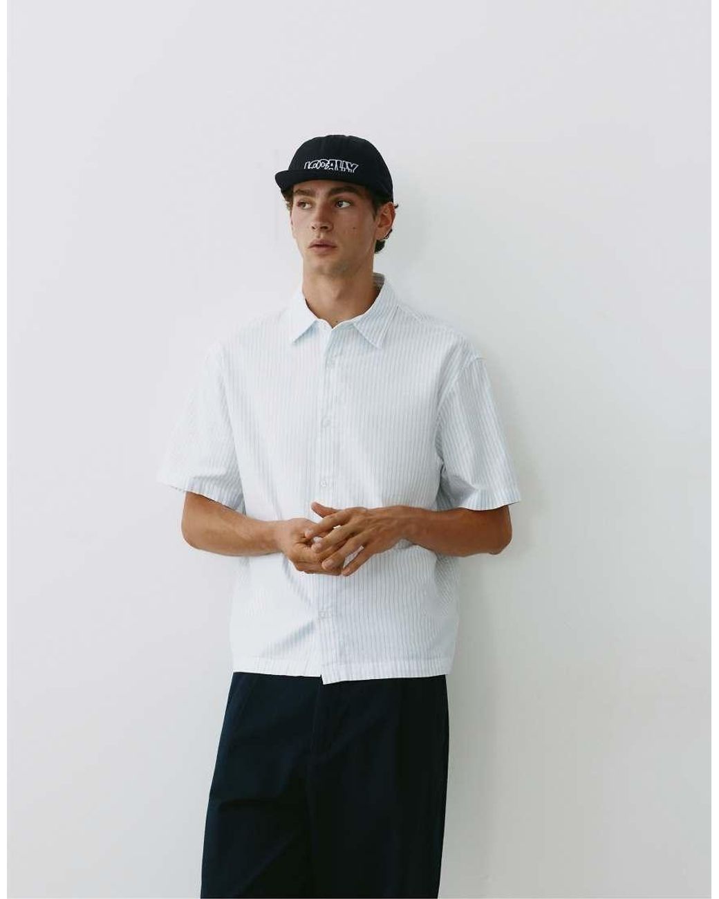 Pull&Bear Black Locally Embroidered Stwd Cap for men