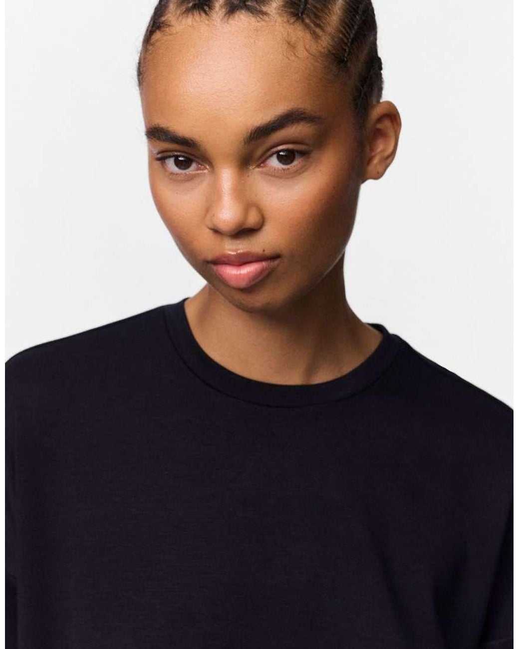 Pieces Blue Michelle Drop Shoulder Crew Neck Sweatshirt