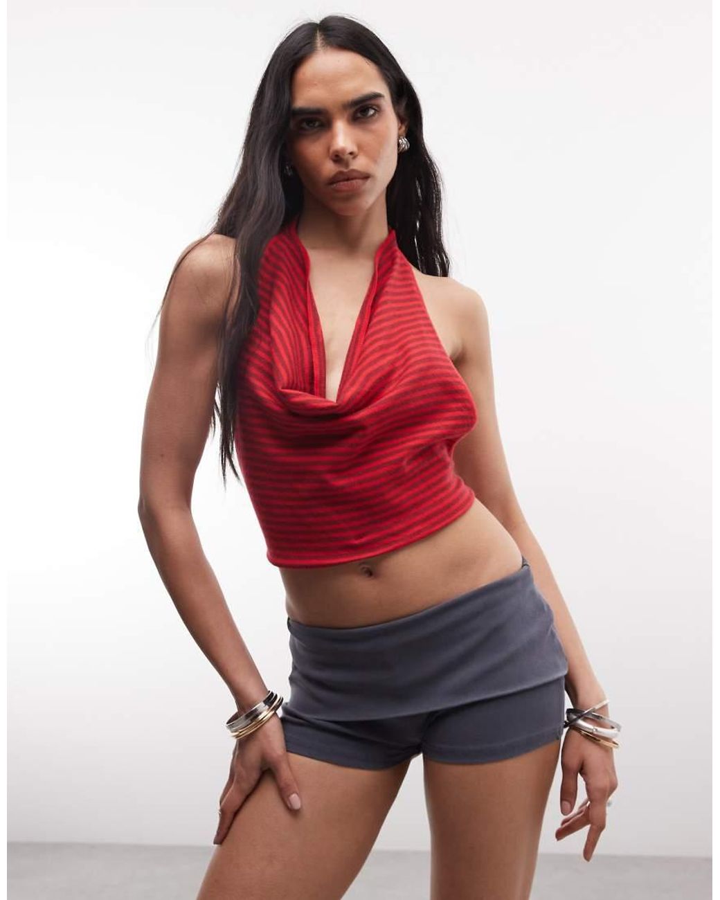 Frankie's Bikinis Red X Jennie Kim Halterneck Top