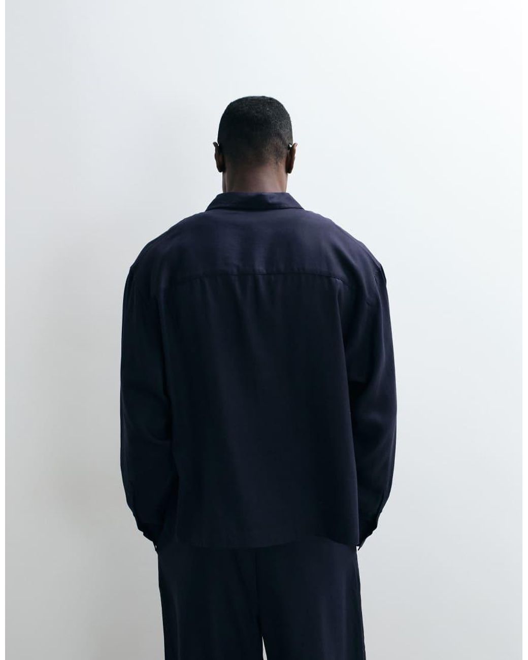ASOS Blue Premium Boxy Oversized Shirt for men