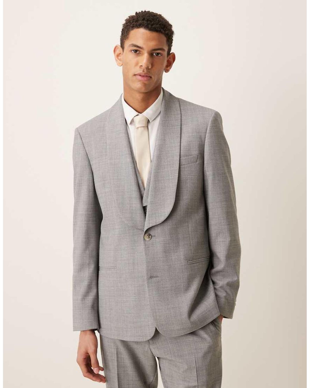 ASOS Gray Wool Mix Slim Suit Jacket for men