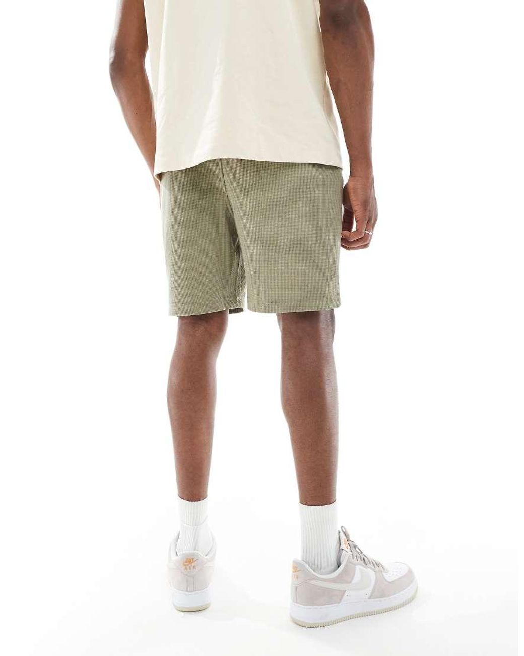 ASOS Natural Oversized Waffle Textured Shorts for men