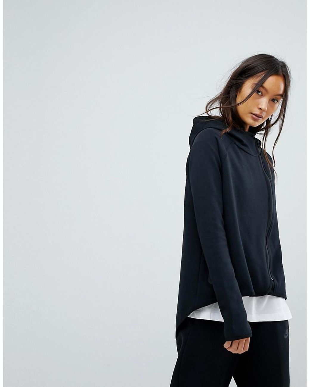 Nike Tech Fleece Full Zip Cape Hoodie In Black | Lyst Australia