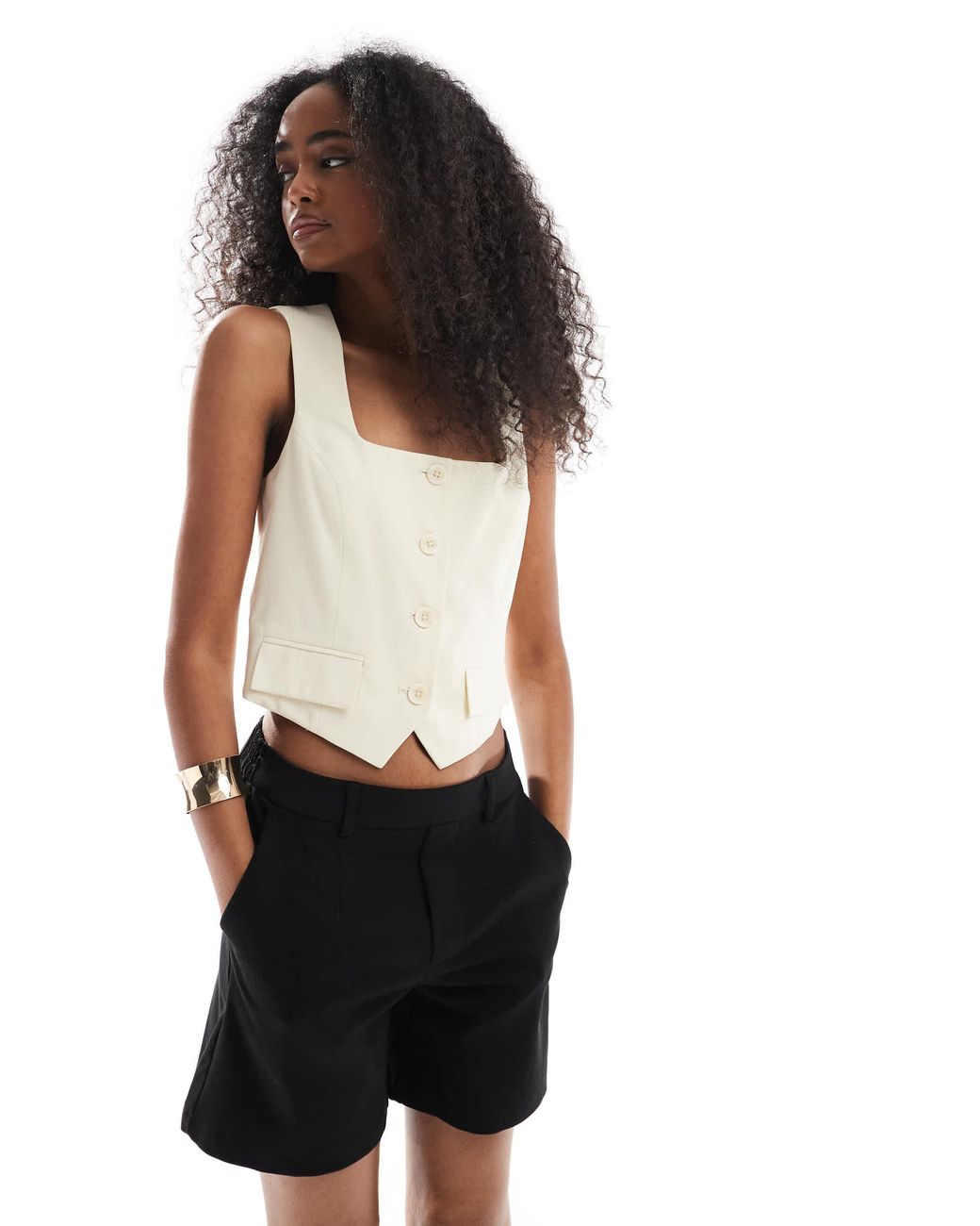 Object Black Tailored Elasticated Back Shorts