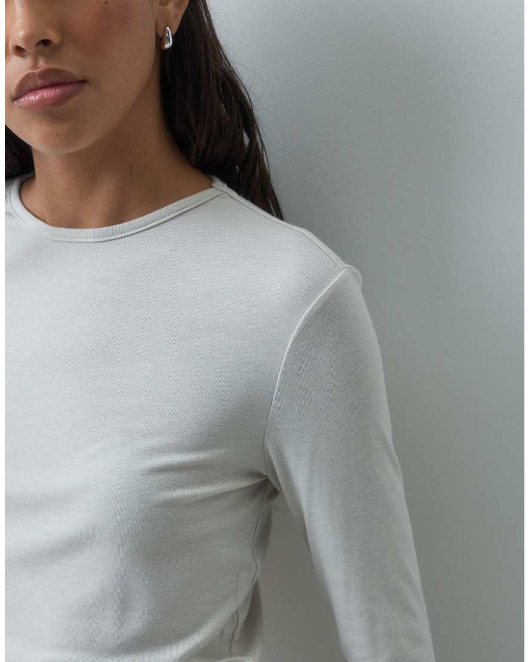 Mango Gray Long Sleeve T-Shirt