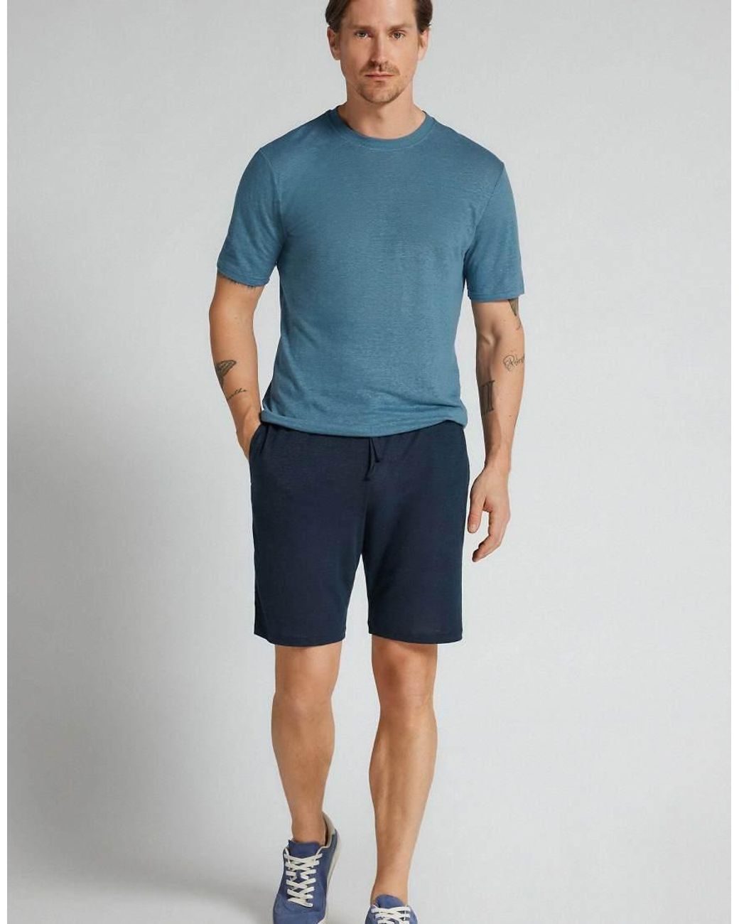 Intimissimi Blue 100% Linen Shorts for men