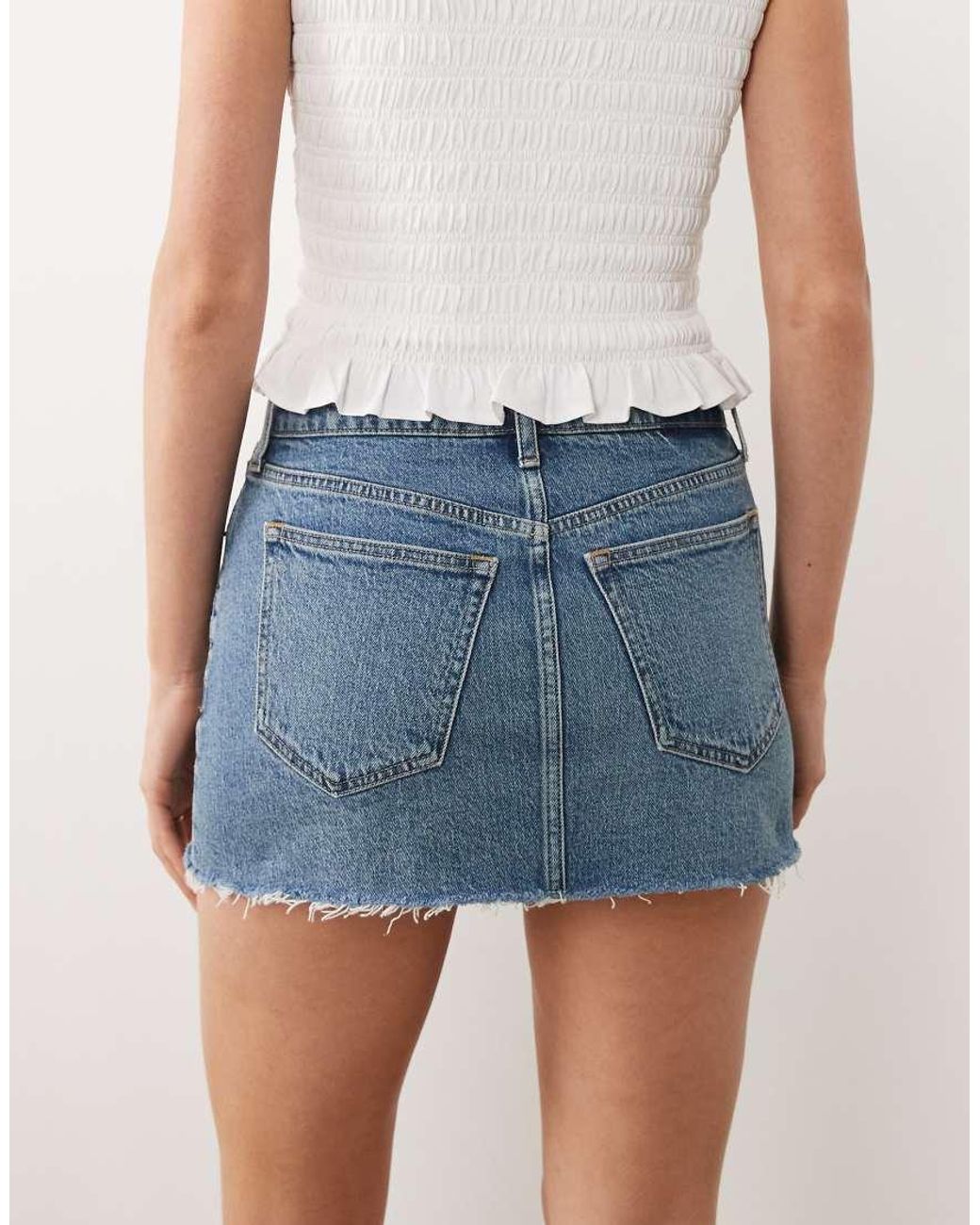 Abercrombie & Fitch Blue Mini Denim Skort